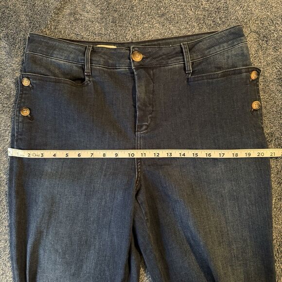 Anthropologie Pilcro Wharfside Jeans Women’s 32 Blue High Waist Wide Leg Cropped - Picture 13 of 16